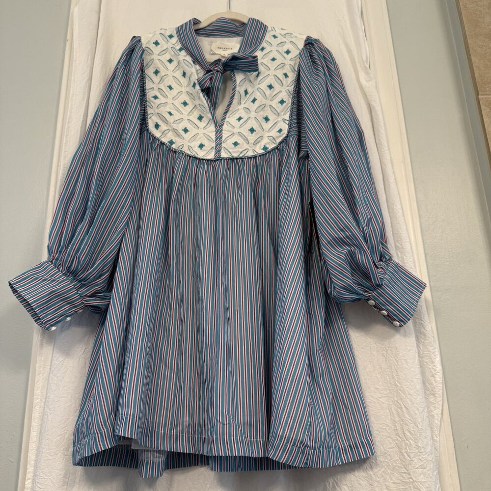Tuckernuck Pomander Place Juliette Dress XL Embroidered Preppy Coastal Classic